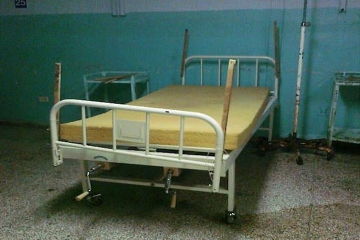 A damaged hospital bed in Cuba